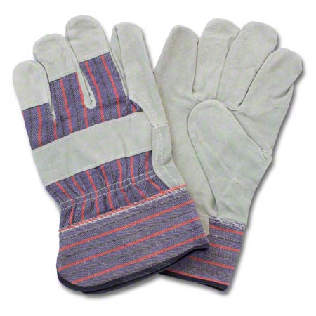 SPLIT COW LEATHER GUNN CUT RUBBERIZED GLOVE, DOZ GLP1-MN-B2D